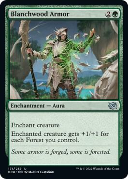 Blanchwood Armor 171 card from The Brothers' War