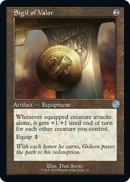 Sigil of Valor 53 card from The Brothers' War: Retro Frame Artifacts
