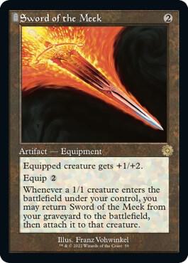 Sword of the Meek 59 card from The Brothers' War: Retro Frame Artifacts