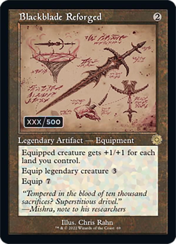 Blackblade Reforged (Schematic) (Serial Numbered) 69 card from The Brothers' War: Retro Frame Artifacts