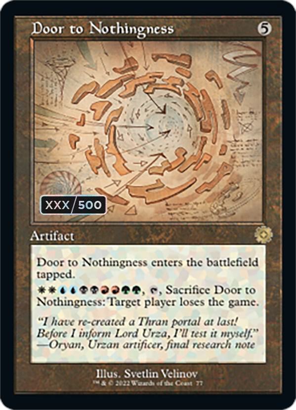 Door to Nothingness (Schematic) (Serial Numbered) 77 card from The Brothers' War: Retro Frame Artifacts