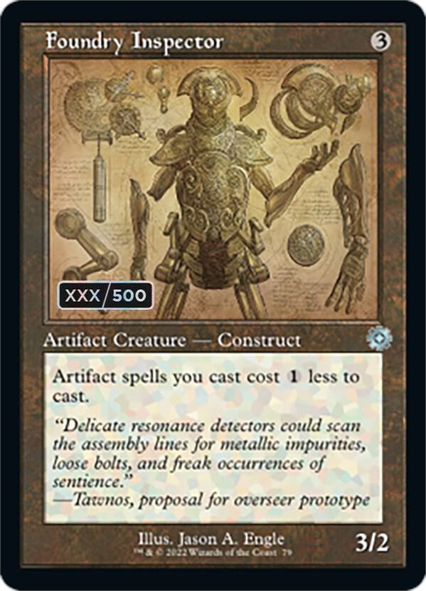 Foundry Inspector (Schematic) (Serial Numbered) 79 card from The Brothers' War: Retro Frame Artifacts
