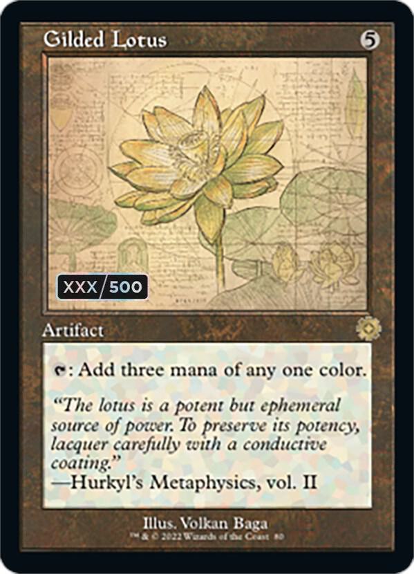 Gilded Lotus (Schematic) (Serial Numbered) 80 card from The Brothers' War: Retro Frame Artifacts