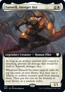 Sanwell, Avenger Ace (Extended Art) 52 card from Commander: The Brothers' War