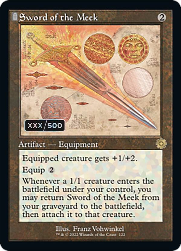 Sword of the Meek (Schematic) (Serial Numbered) 122 card from The Brothers' War: Retro Frame Artifacts