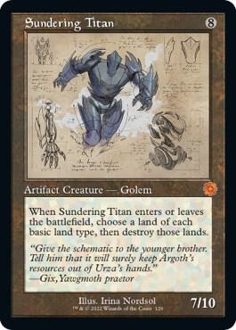 Sundering Titan (Schematic) 120 card from The Brothers' War: Retro Frame Artifacts