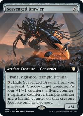 Scavenged Brawler (Extended Art) 64 card from Commander: The Brothers' War