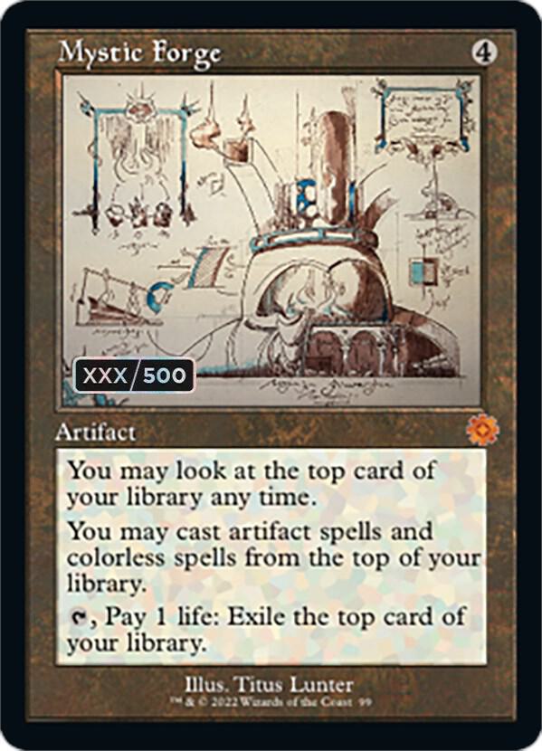 Mystic Forge (Schematic) (Serial Numbered) 99 card from The Brothers' War: Retro Frame Artifacts