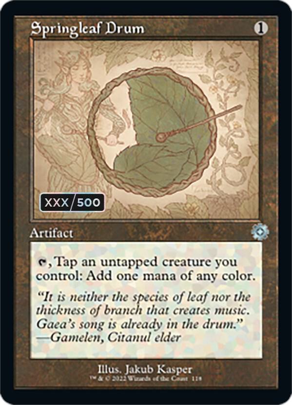 Springleaf Drum (Schematic) (Serial Numbered) 118 card from The Brothers' War: Retro Frame Artifacts