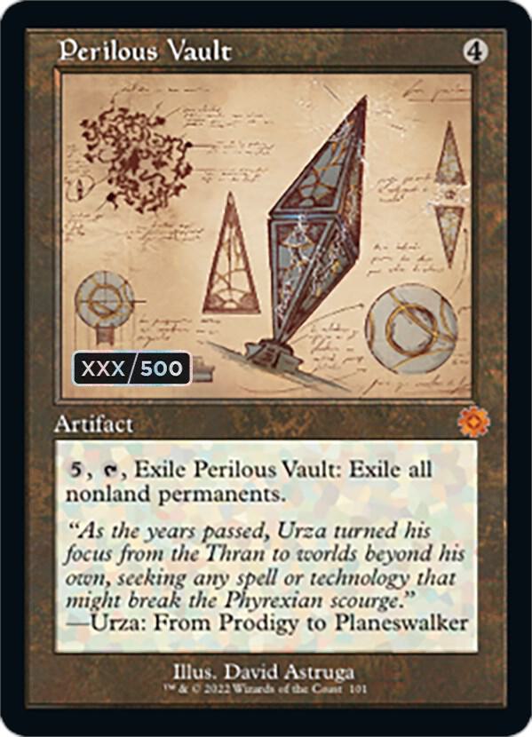 Perilous Vault (Schematic) (Serial Numbered) 101 card from The Brothers' War: Retro Frame Artifacts