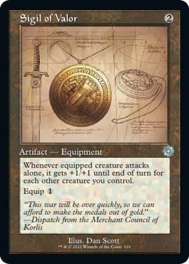 Sigil of Valor (Schematic) 116 card from The Brothers' War: Retro Frame Artifacts