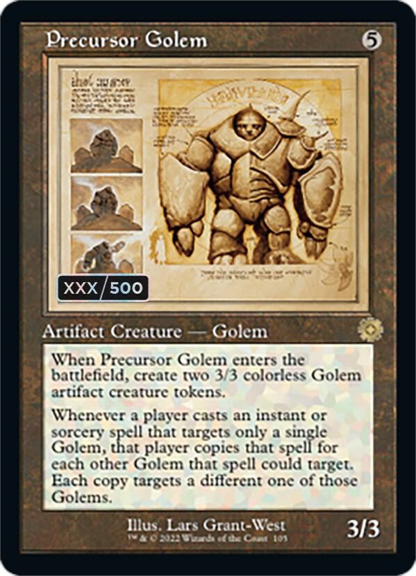 Precursor Golem (Schematic) (Serial Numbered) 105 card from The Brothers' War: Retro Frame Artifacts