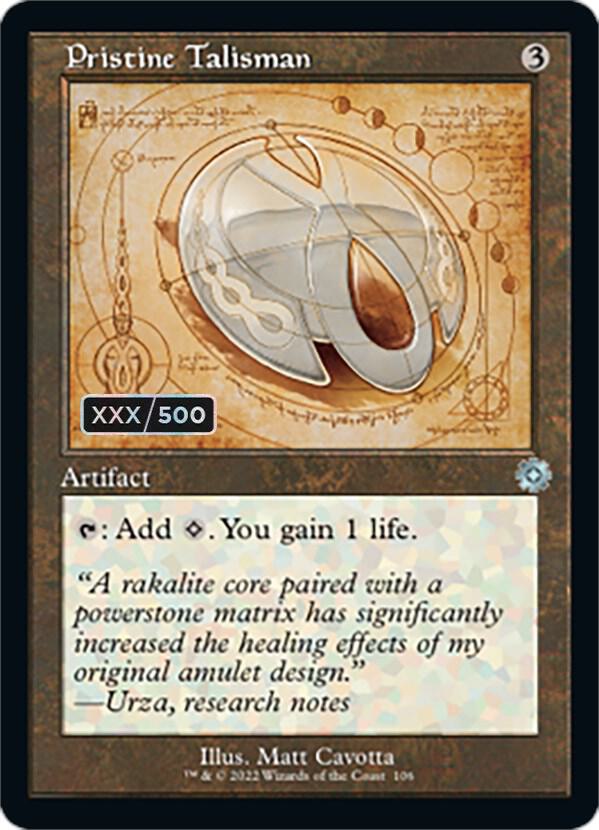 Pristine Talisman (Schematic) (Serial Numbered) 106 card from The Brothers' War: Retro Frame Artifacts