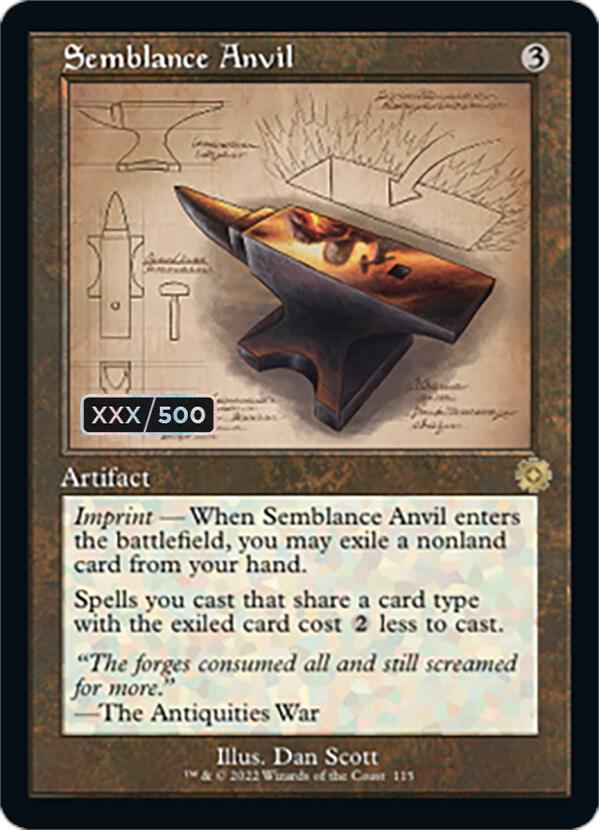 Semblance Anvil (Schematic) (Serial Numbered) 115 card from The Brothers' War: Retro Frame Artifacts