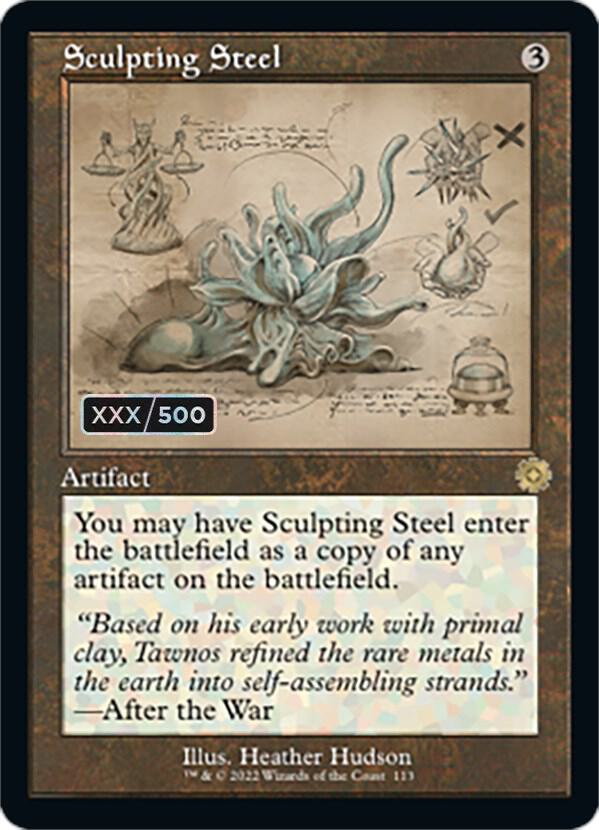 Sculpting Steel (Schematic) (Serial Numbered) 113 card from The Brothers' War: Retro Frame Artifacts