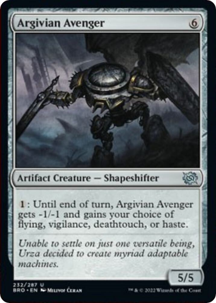 Argivian Avenger 232 card from The Brothers' War
