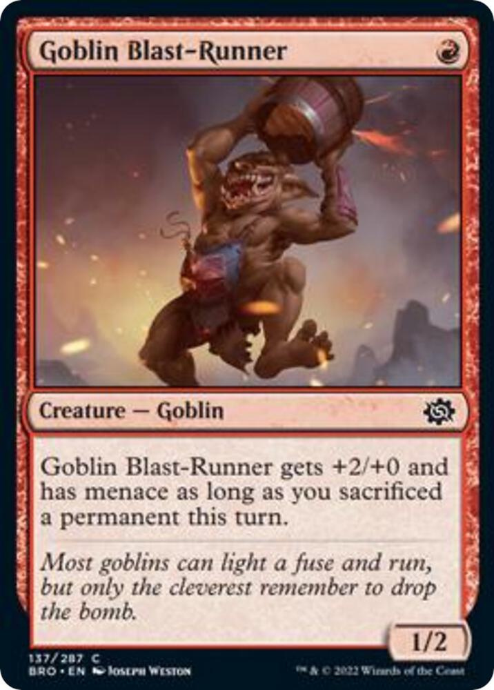Goblin Blast-Runner 137 card from The Brothers' War
