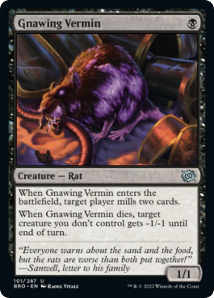 Gnawing Vermin 101 card from The Brothers' War