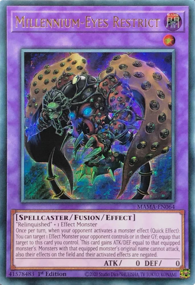 Millennium-Eyes Restrict (Ultra Pharaoh's Rare) MAMA-EN064 card from Magnificent Mavens