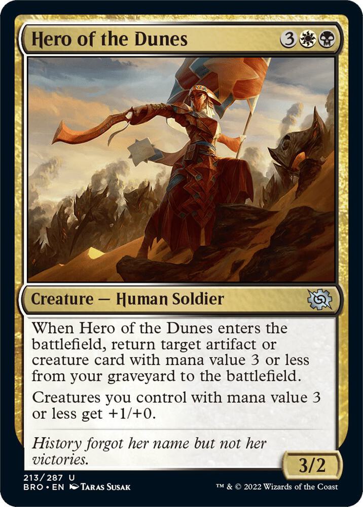 Hero of the Dunes 213 card from The Brothers' War