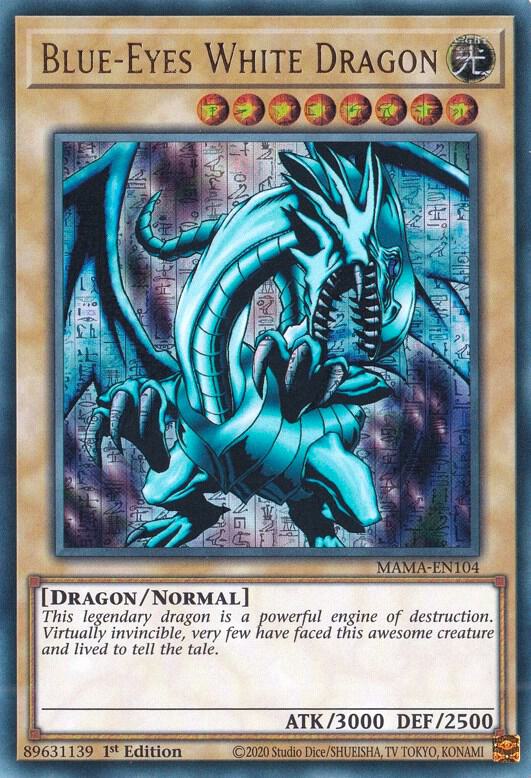 Blue-Eyes White Dragon (Ultra Pharaoh's Rare) MAMA-EN104 card from Magnificent Mavens