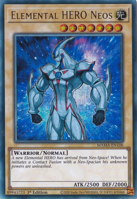 Elemental HERO Neos (Ultra Pharaoh's Rare) MAMA-EN106 card from Magnificent Mavens