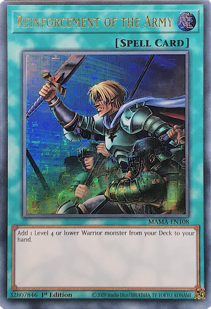Reinforcement of the Army (Ultra Pharaoh's Rare) MAMA-EN108 card from Magnificent Mavens