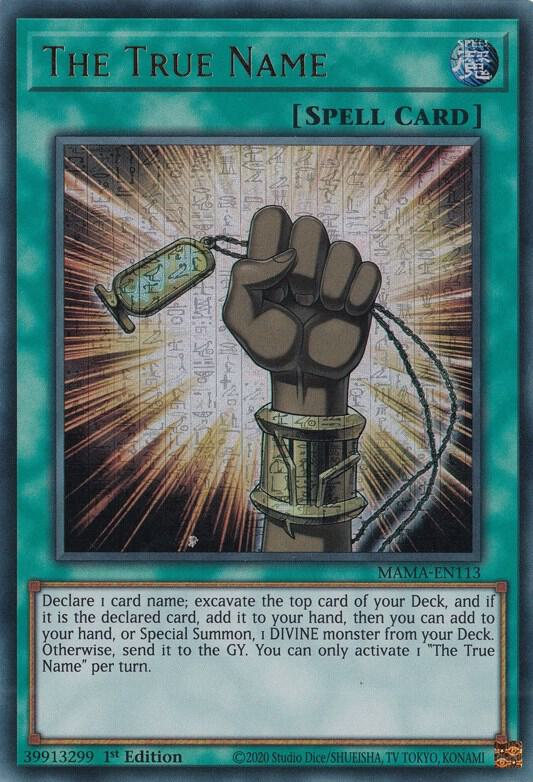 The True Name (Ultra Pharaoh's Rare) MAMA-EN113 card from Magnificent Mavens