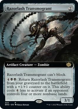 Razorlash Transmogrant (Extended Art) 333 card from The Brothers' War