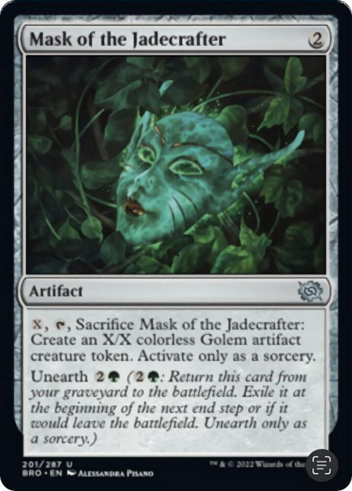 Mask of the Jadecrafter 201 card from The Brothers' War