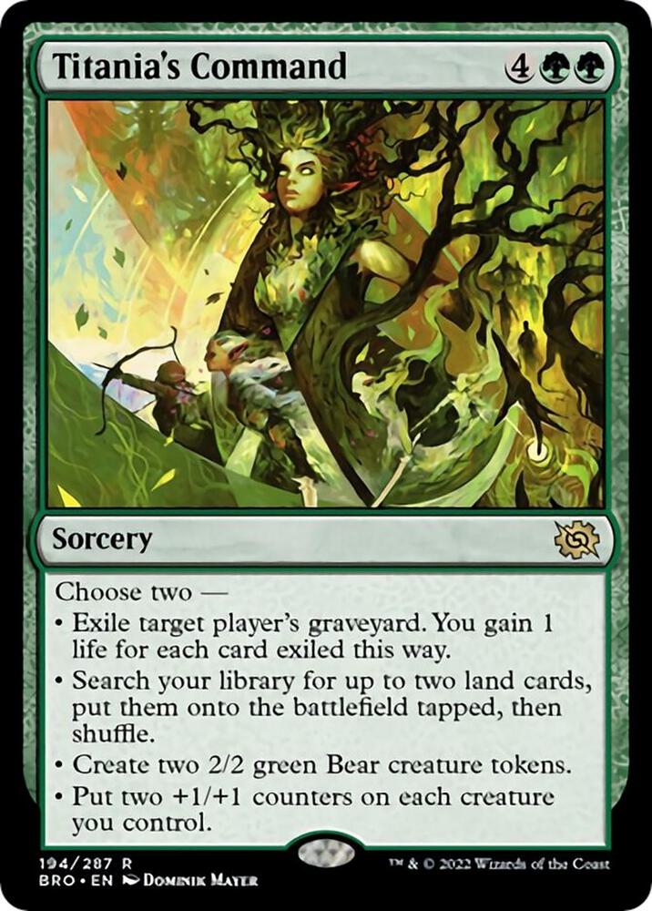 Titania's Command 194 card from The Brothers' War