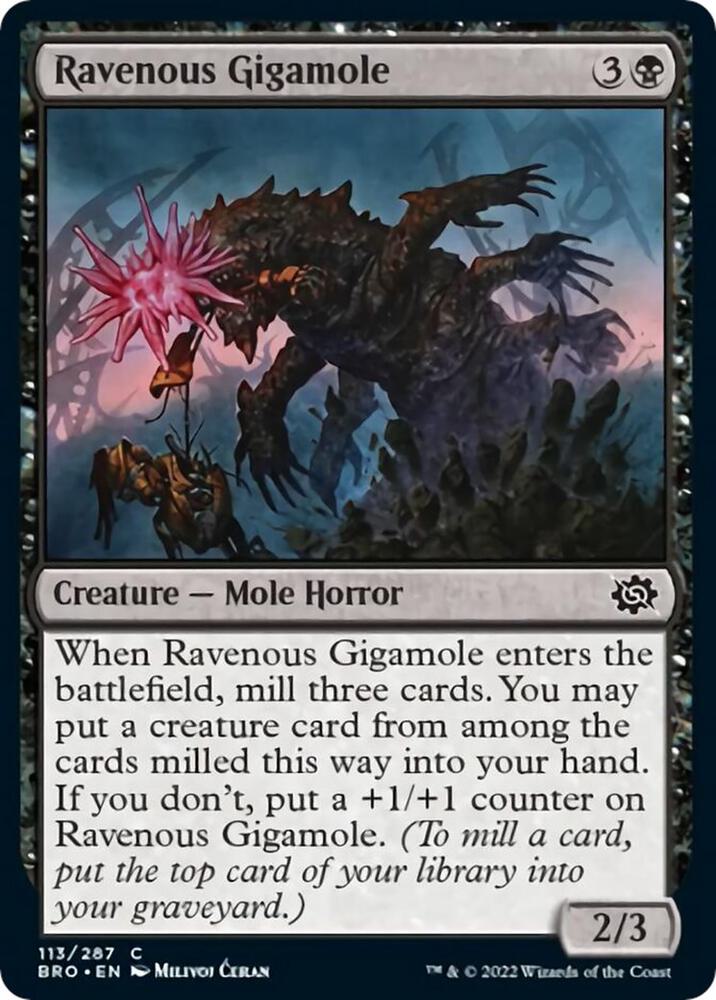 Ravenous Gigamole 113 card from The Brothers' War
