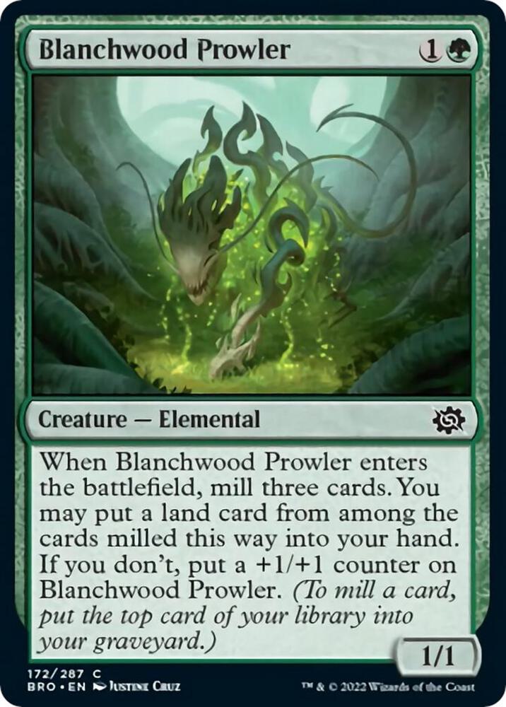 Blanchwood Prowler 172 card from The Brothers' War