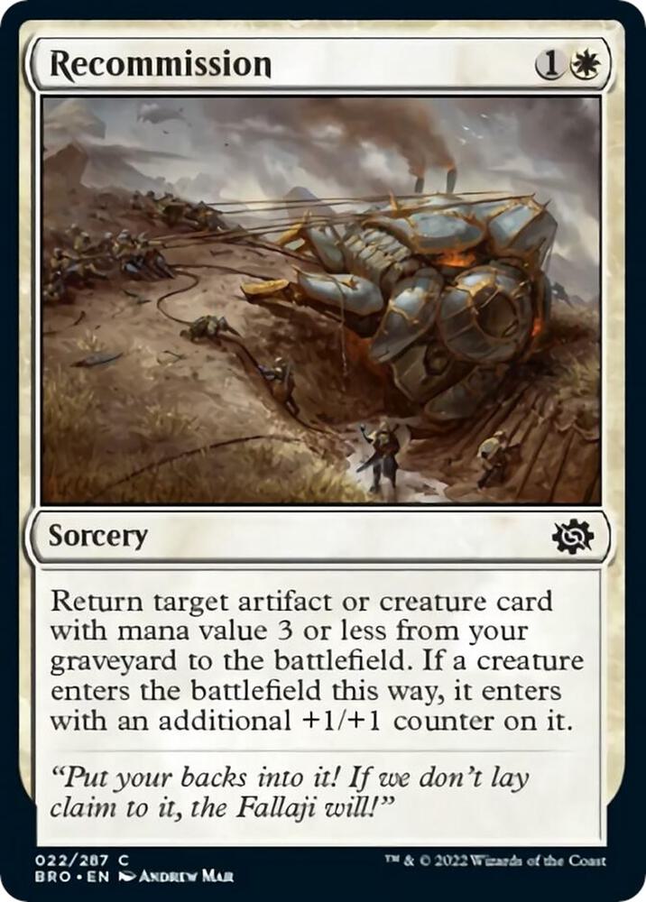 Recommission 22 card from The Brothers' War