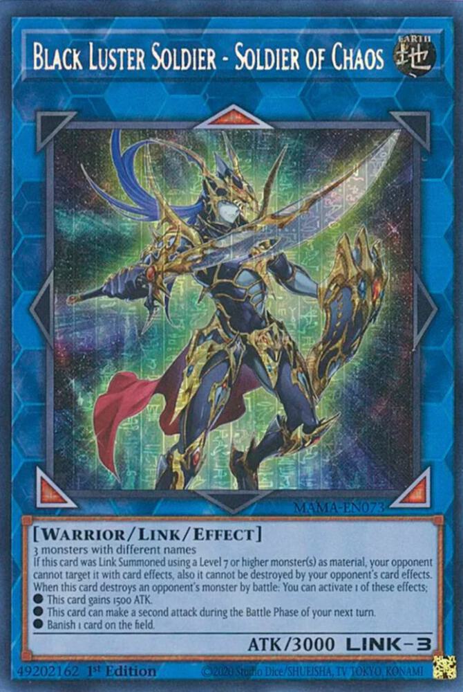 Black Luster Soldier - Soldier of Chaos (Secret Pharaoh's Rare) MAMA-EN073 card from Magnificent Mavens