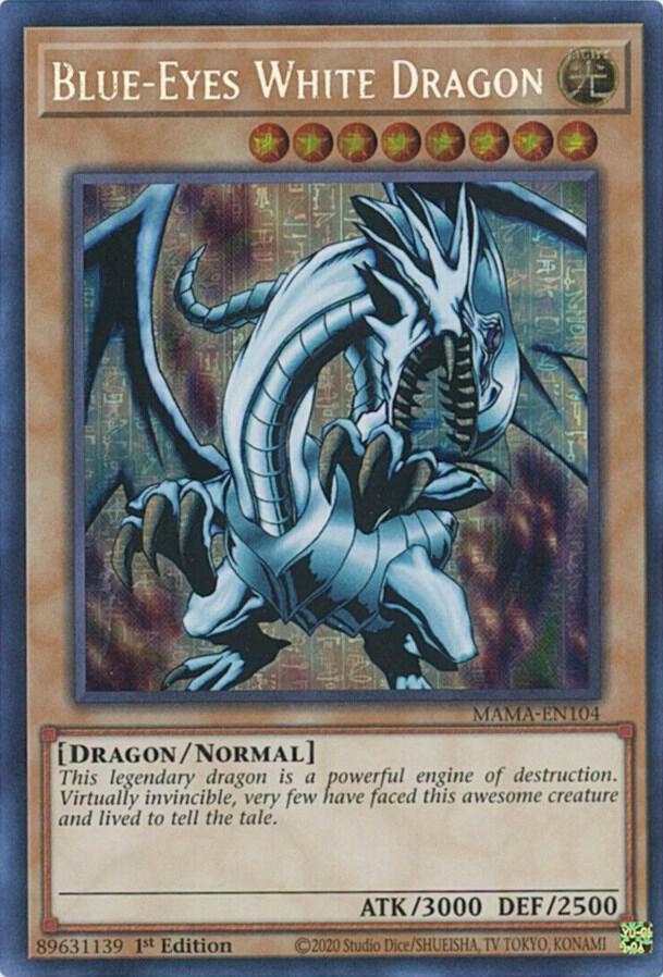 Blue-Eyes White Dragon (Secret Pharaoh's Rare) MAMA-EN104 card from Magnificent Mavens