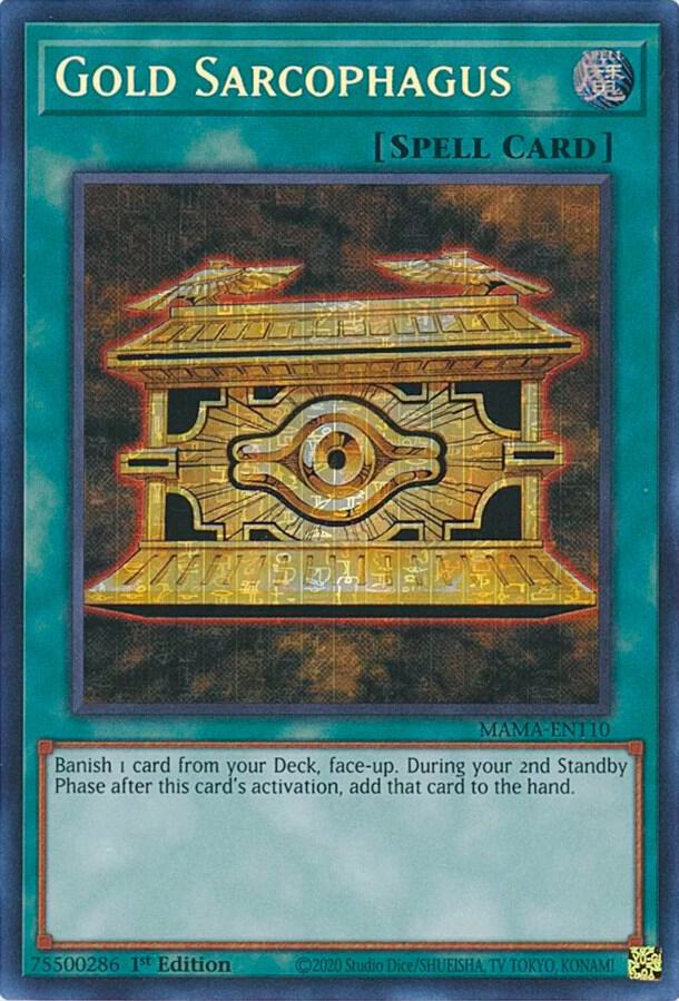 Gold Sarcophagus (Secret Pharaoh's Rare) MAMA-EN110 card from Magnificent Mavens