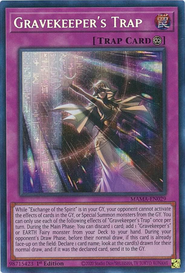 Gravekeeper's Trap (Secret Pharaoh's Rare) MAMA-EN029 card from Magnificent Mavens