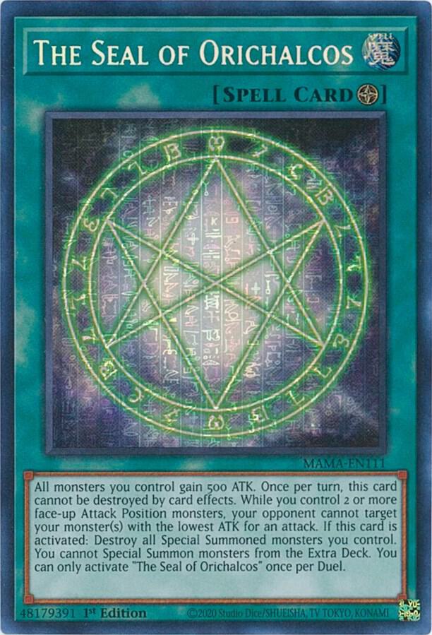 The Seal of Orichalcos (Secret Pharaoh's Rare) MAMA-EN111 card from Magnificent Mavens