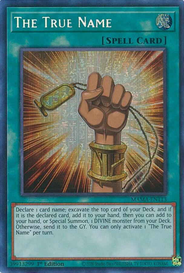 The True Name (Secret Pharaoh's Rare) MAMA-EN113 card from Magnificent Mavens