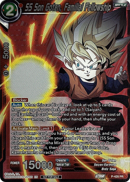 SS Son Goten, Familial Fellowship (Championship Pack 2022 Vol.3) P-428 card from Tournament Promotion Cards