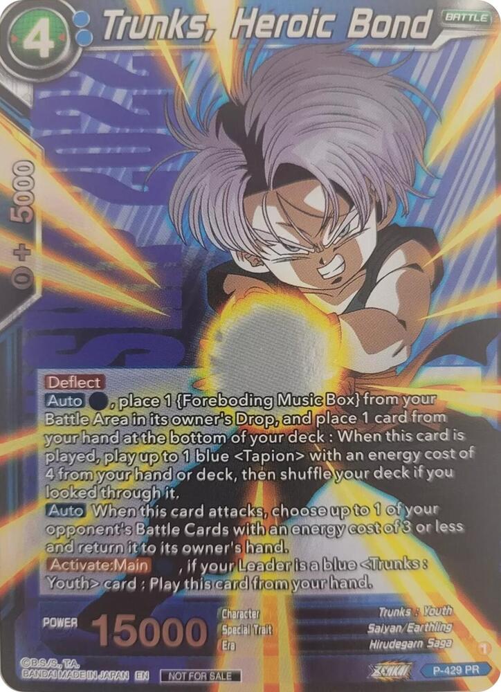 Trunks, Heroic Bond (Championship Pack 2022 Vol.3) P-429 card from Tournament Promotion Cards