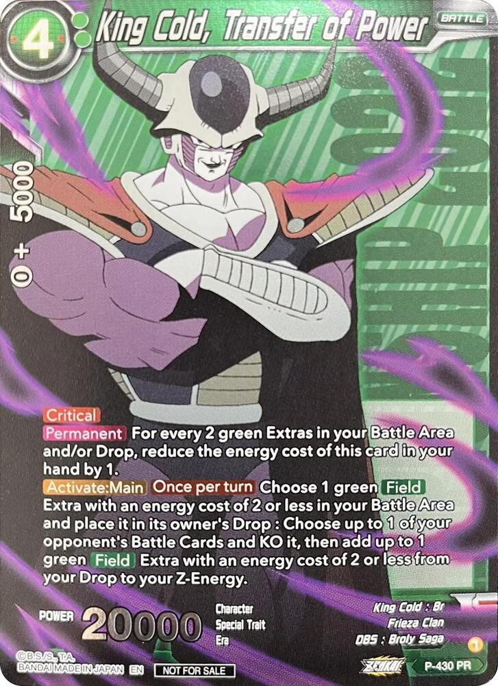 King Cold, Transfer of Power (Championship Pack 2022 Vol.3) P-430 card from Tournament Promotion Cards