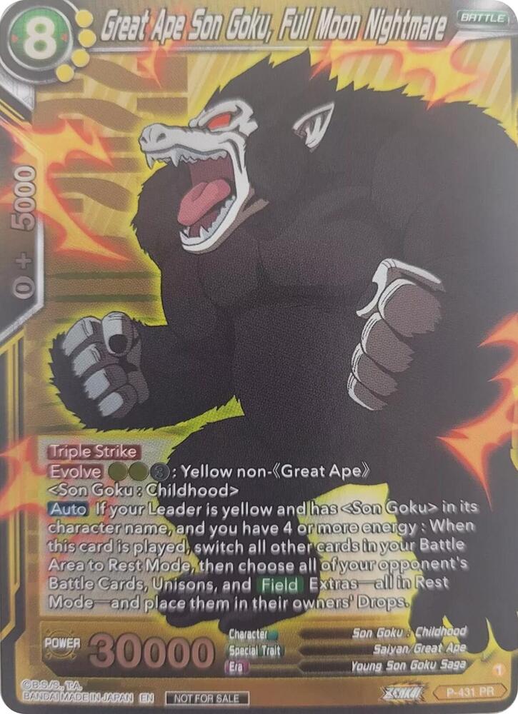 Great Ape Son Goku, Full Moon Nightmare (Championship Pack 2022 Vol.3) P-431 card from Tournament Promotion Cards