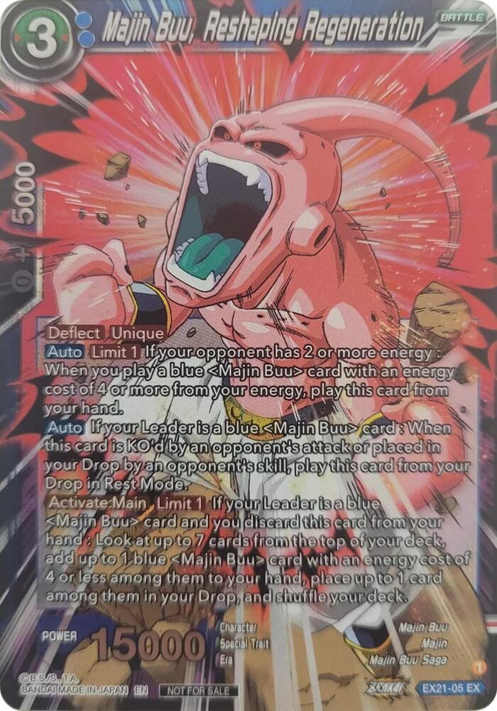Majin Buu, Reshaping Regeneration (Zenkai Series Pack Vol.1) EX21-05 card from Tournament Promotion Cards