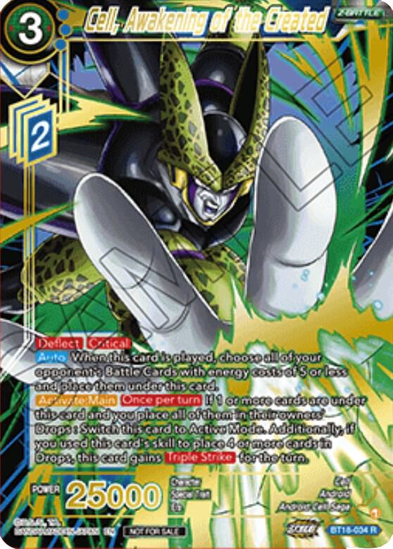Cell, Awakening of the Created (Zenkai Cup 2022 Top 64) BT18-034 card from Tournament Promotion Cards