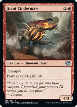 Giant Cindermaw 136 card from The Brothers' War