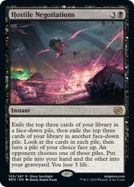 Hostile Negotiations 105 card from The Brothers' War