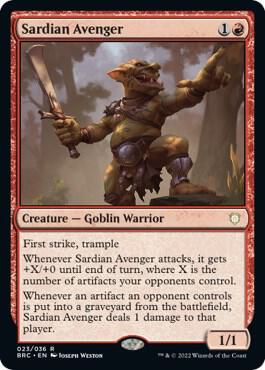 Sardian Avenger 23 card from Commander: The Brothers' War