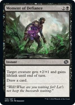 Moment of Defiance 108 card from The Brothers' War